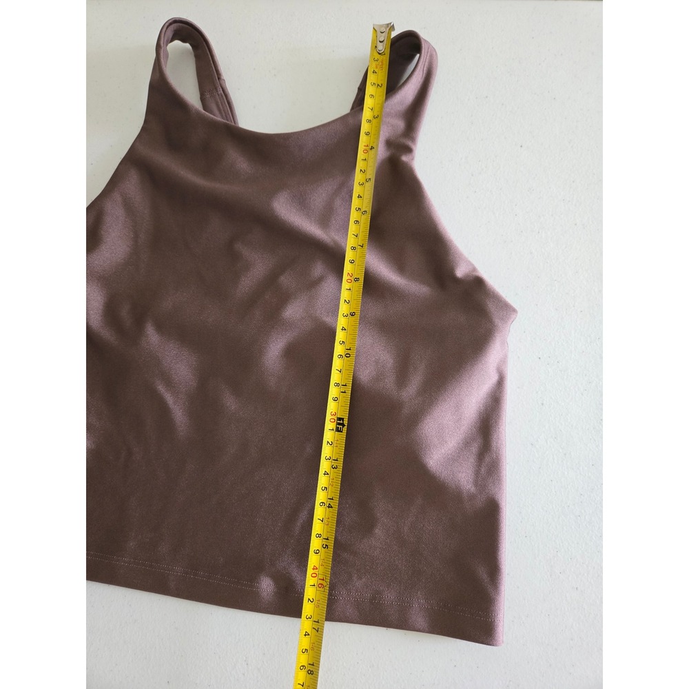 Athleta Purpose Crop Bra D-DD Rose Sheen High Neck Racerback Tank Medium - Picture 4 of 7